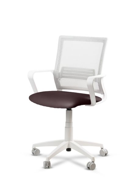 Silla Bordó de Trabajo LINK White Neumática con Asiento Tela