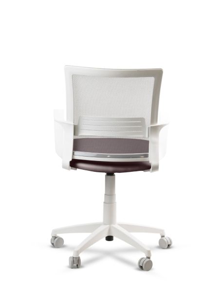 Silla Bordó de Trabajo LINK White Neumática con Asiento Tela
