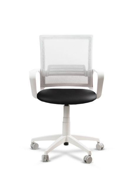 Silla de Trabajo LINK White Neumática con Asiento Tela