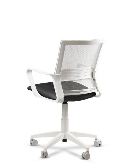 Silla de Trabajo LINK White Neumática con Asiento Tela