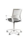 Silla Gris de Trabajo LINK White Neumática con Asiento Tela