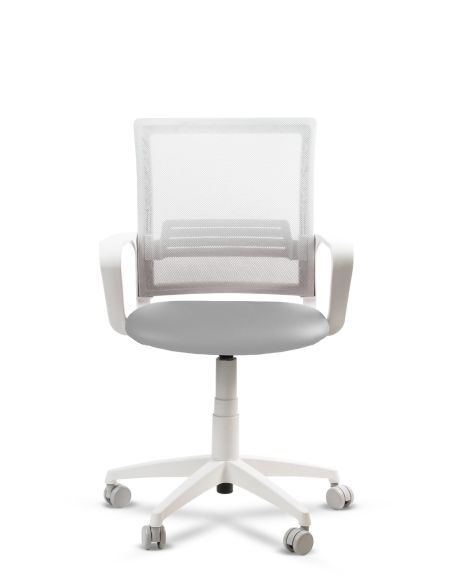 Silla Blanca de Trabajo LINK White Neumática con Asiento Tela
