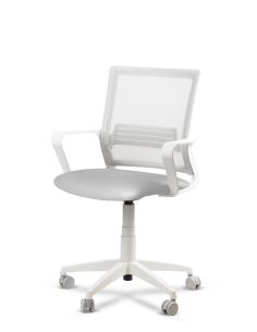 Silla Blanca de Trabajo LINK White Neumática con Asiento Tela