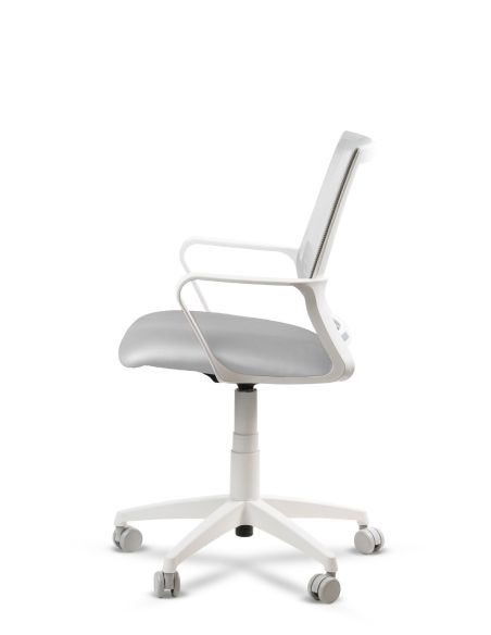 Silla Blanca de Trabajo LINK White Neumática con Asiento Tela