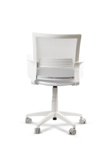 Silla Blanca de Trabajo LINK White Neumática con Asiento Tela