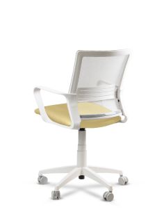 Silla Beige de Trabajo LINK White Neumática con Asiento Tela 2