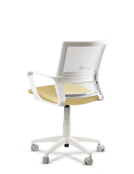 Silla Beige de Trabajo LINK White Neumática con Asiento Tela