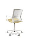 Silla Beige de Trabajo LINK White Neumática con Asiento Tela