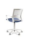 Silla Azul de Trabajo LINK White Neumática con Asiento Tela
