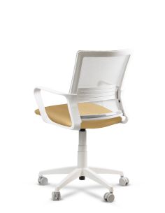 Silla Amarilla de Trabajo LINK White Neumática con Asiento Tela 2