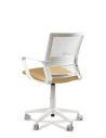 Silla Amarilla de Trabajo LINK White Neumática con Asiento Tela