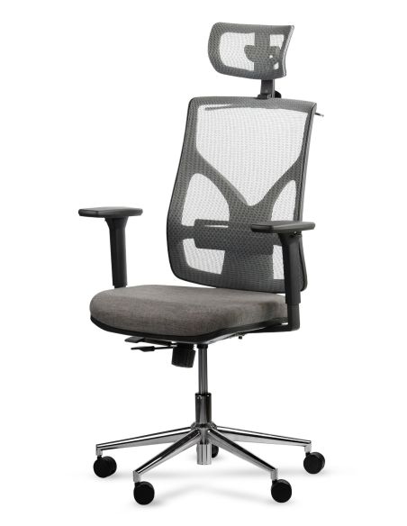 Silla COOL Ergonómica con Apoyabrazos Regulable 3D Cromada