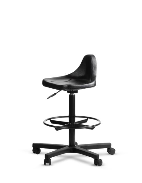 Taburete Industrial Giratorio Mole con aro apoyapies