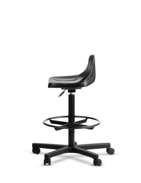 Taburete Industrial Giratorio Mole con aro apoyapies