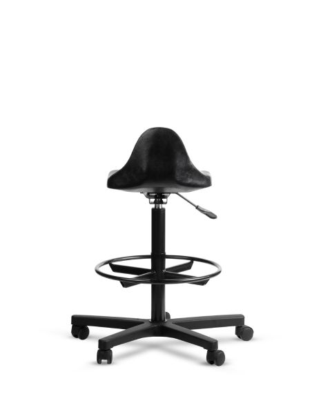 Taburete Industrial Giratorio Mole con aro apoyapies