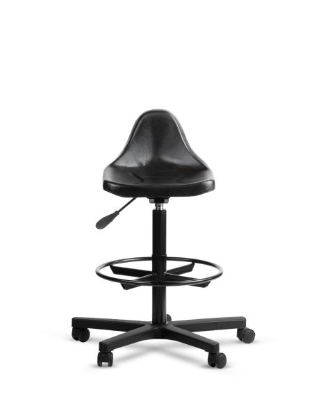 Taburete Industrial Giratorio Mole con aro apoyapies