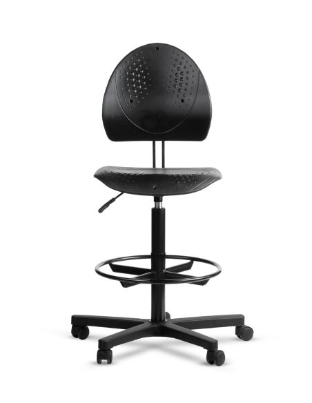 Taburete Industrial Laboratorios | Silla Cajera Alta – LEAF