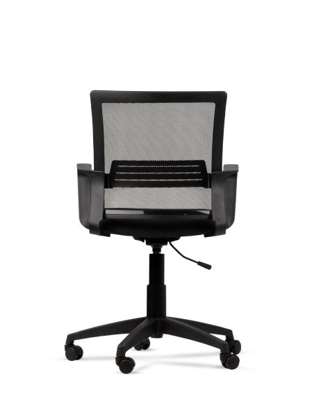 Silla Link Respaldo con Red Mesh y asiento Tapizado en Tela Negra