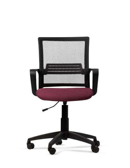 Silla Ciruela de Trabajo LINK Negra Neumática con Asiento de Tela Silla Ciruela de Trabajo LINK Negra Neumática con Asiento de Tela