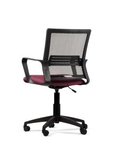 Silla Ciruela de Trabajo LINK Negra Neumática con Asiento de Tela 2