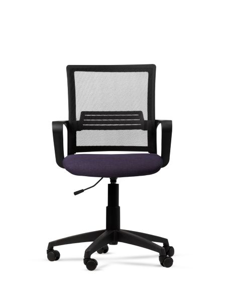 Silla Violeta de Trabajo LINK Negra Neumática con Asiento de Tela