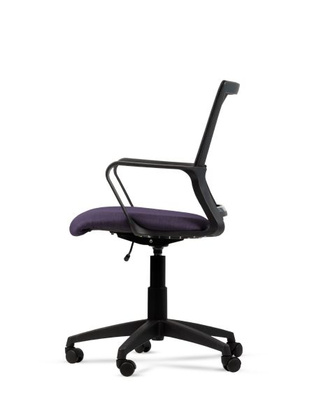 Silla Violeta de Trabajo LINK Negra Neumática con Asiento de Tela