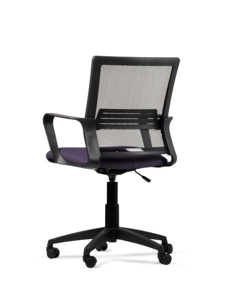Silla Violeta de Trabajo LINK Negra Neumática con Asiento de Tela