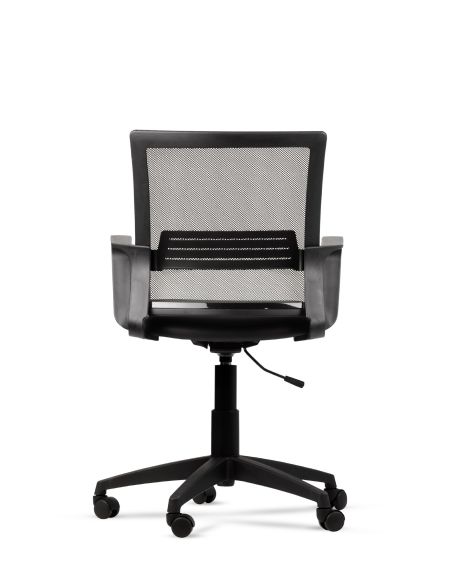 Silla de Trabajo LINK ROLIC Negra Neumática con Asiento de Cuero Sintético
