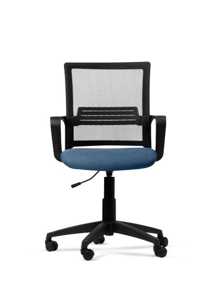 Silla Celeste de Trabajo LINK Negra Neumática con Asiento de Tela