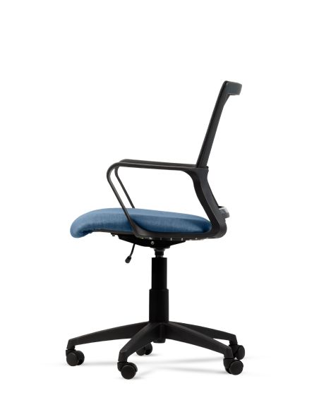 Silla Celeste de Trabajo LINK Negra Neumática con Asiento de Tela