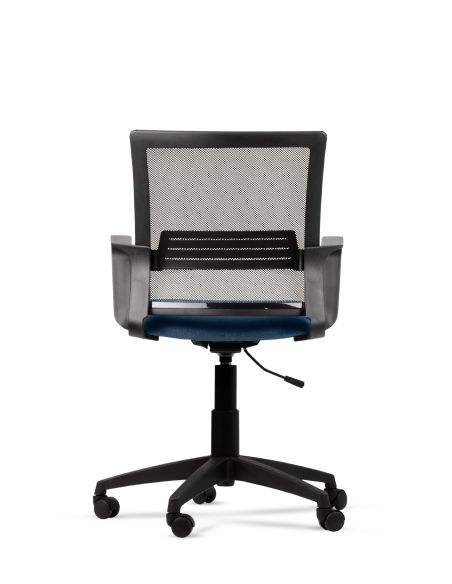 Silla Celeste de Trabajo LINK Negra Neumática con Asiento de Tela