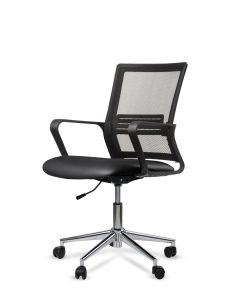 Silla de Trabajo LINK Rolic Negra Neumática con base Cromada 2