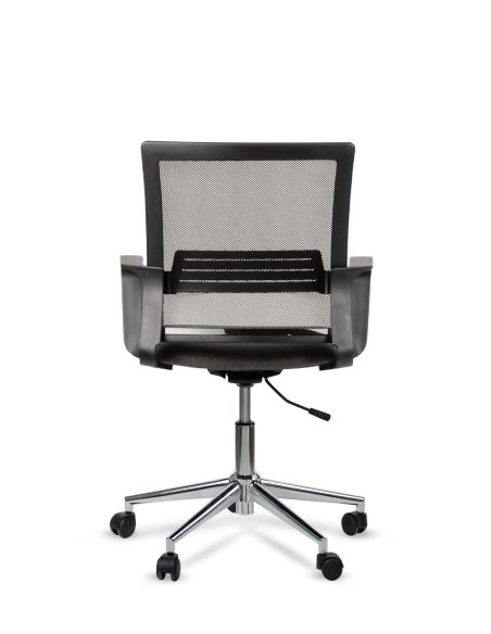 Silla de Trabajo LINK Rolic Negra Neumática con base Cromada