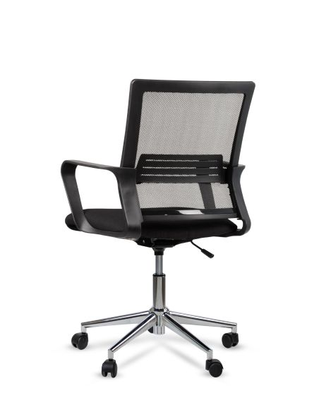 Silla de Trabajo LINK Rolic Negra Neumática con base Cromada