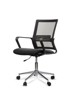 Silla de Trabajo LINK Rolic Negra Neumática con base Cromada 2