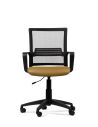 Silla Amarilla de Trabajo LINK Negra Neumática con Asiento de Cuero Sintético
