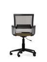Silla Beige de Trabajo LINK Negra Neumática con Asiento de Cuero Sintético