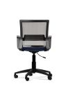 Silla Azul de Trabajo LINK Negra Neumática con Asiento de Cuero Sintético