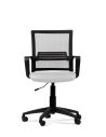 Silla Blanco de Trabajo LINK Negra Neumática con Asiento de Cuero Sintético