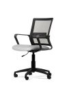 Silla Blanco de Trabajo LINK Negra Neumática con Asiento de Cuero Sintético