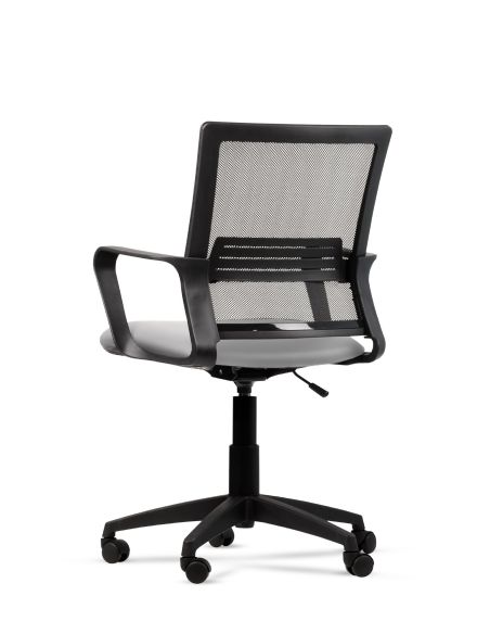 Silla Blanco de Trabajo LINK Negra Neumática con Asiento de Cuero Sintético