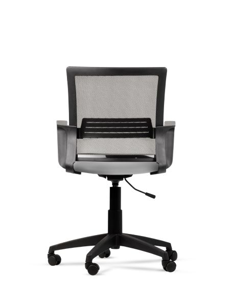 Silla Blanco de Trabajo LINK Negra Neumática con Asiento de Cuero Sintético