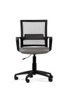Silla Gris de Trabajo LINK Negra Neumática con Asiento de Cuero Sintético