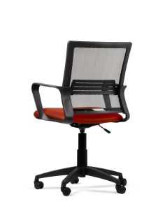 Silla Neranja de Trabajo LINK Negra Neumática con Asiento de Cuero Sintético 2