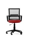 Silla Roja de Trabajo LINK Negra Neumática con Asiento de Cuero Sintético