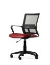 Silla Roja de Trabajo LINK Negra Neumática con Asiento de Cuero Sintético