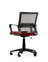 Silla Roja de Trabajo LINK Negra Neumática con Asiento de Cuero Sintético