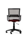 Silla Roja de Trabajo LINK Negra Neumática con Asiento de Cuero Sintético