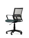 Silla Verde de Trabajo LINK Negra Neumática con Asiento de Tela