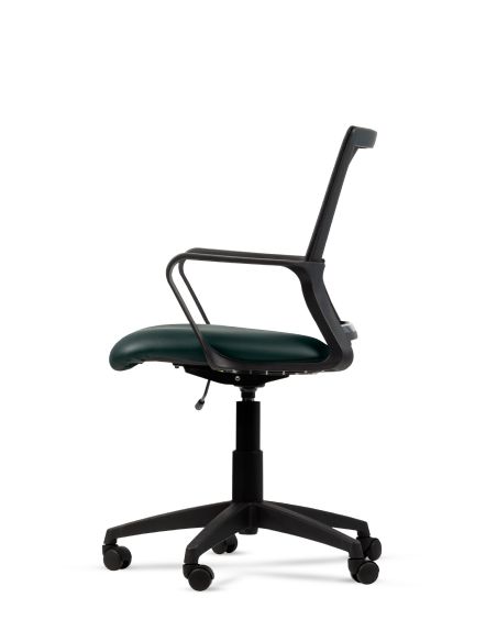 Silla Verde de Trabajo LINK Negra Neumática con Asiento de Tela